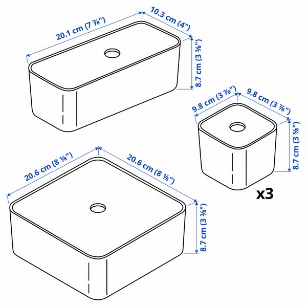 Caja con tapa, juego de 5 VISSLAÅN