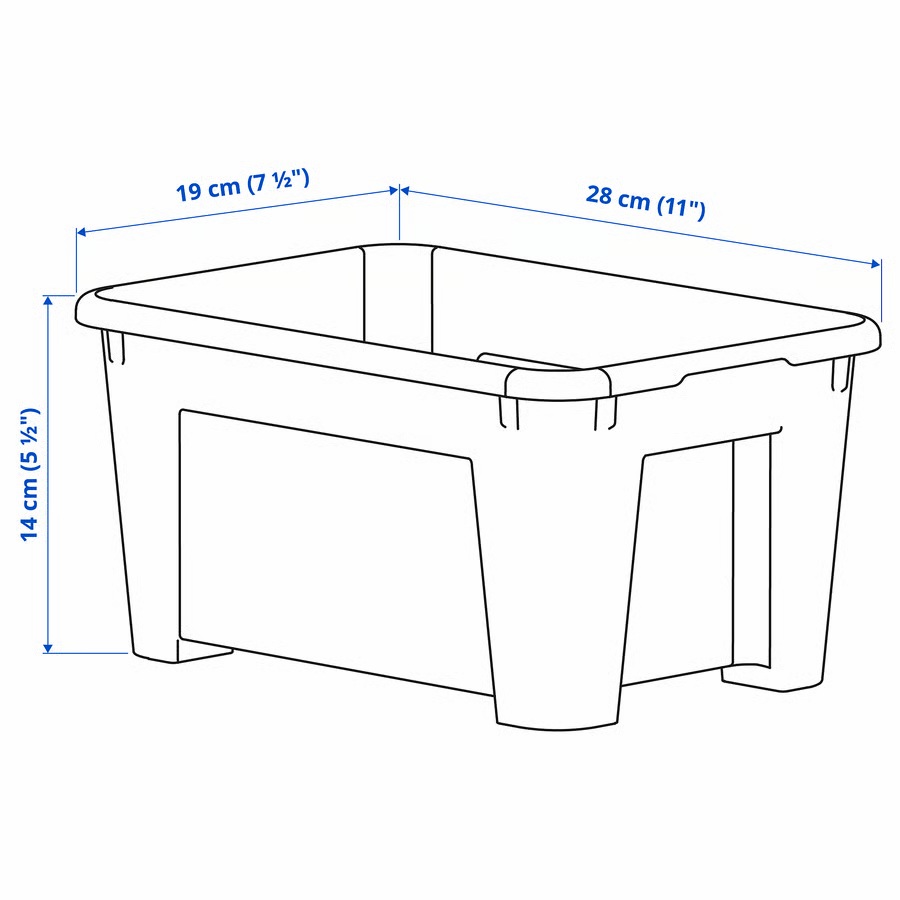 Caja, transparente SAMLA