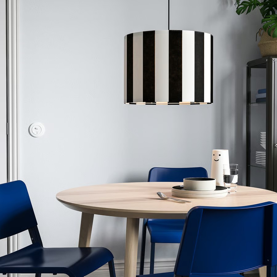 IKEA Lámpara Colgante Blanco/Negro RINGSTA / HAVSDJUP (42cm)