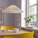 IKEA Lámpara Colgante Plisado C/Montura Blanca HAVSDJUP/KUDDLAVA (59cm)