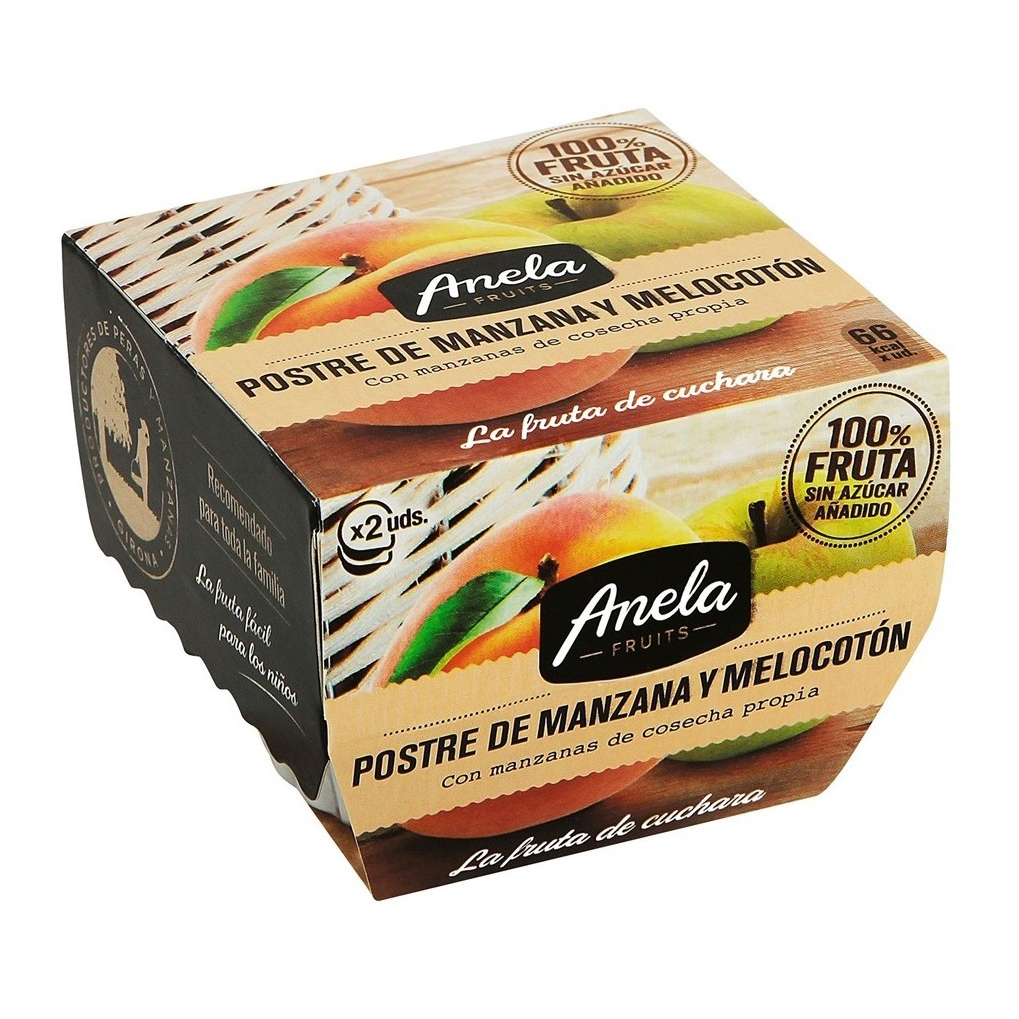 Postre de Manzana y Melocotón ANELA FRUITS (2 x 100g)