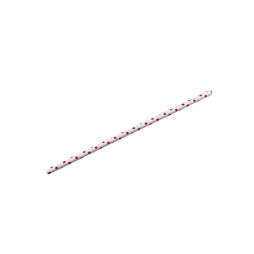Absorbente de Papel Color Blanco con Puntos Rojos 6mm x 200mm, Recto (250u)
