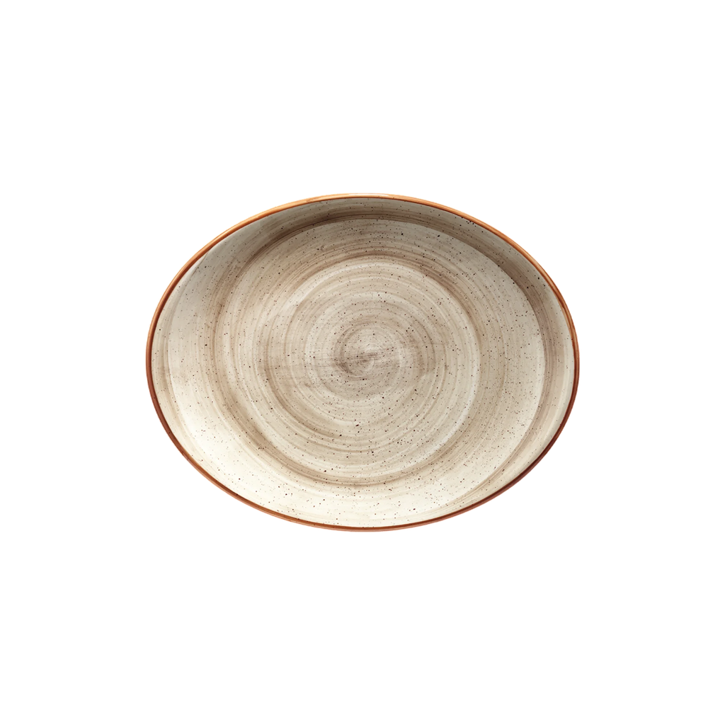 Plato Oval de Porcelana TERRAIN MOOVE BONNA (31x12cm)