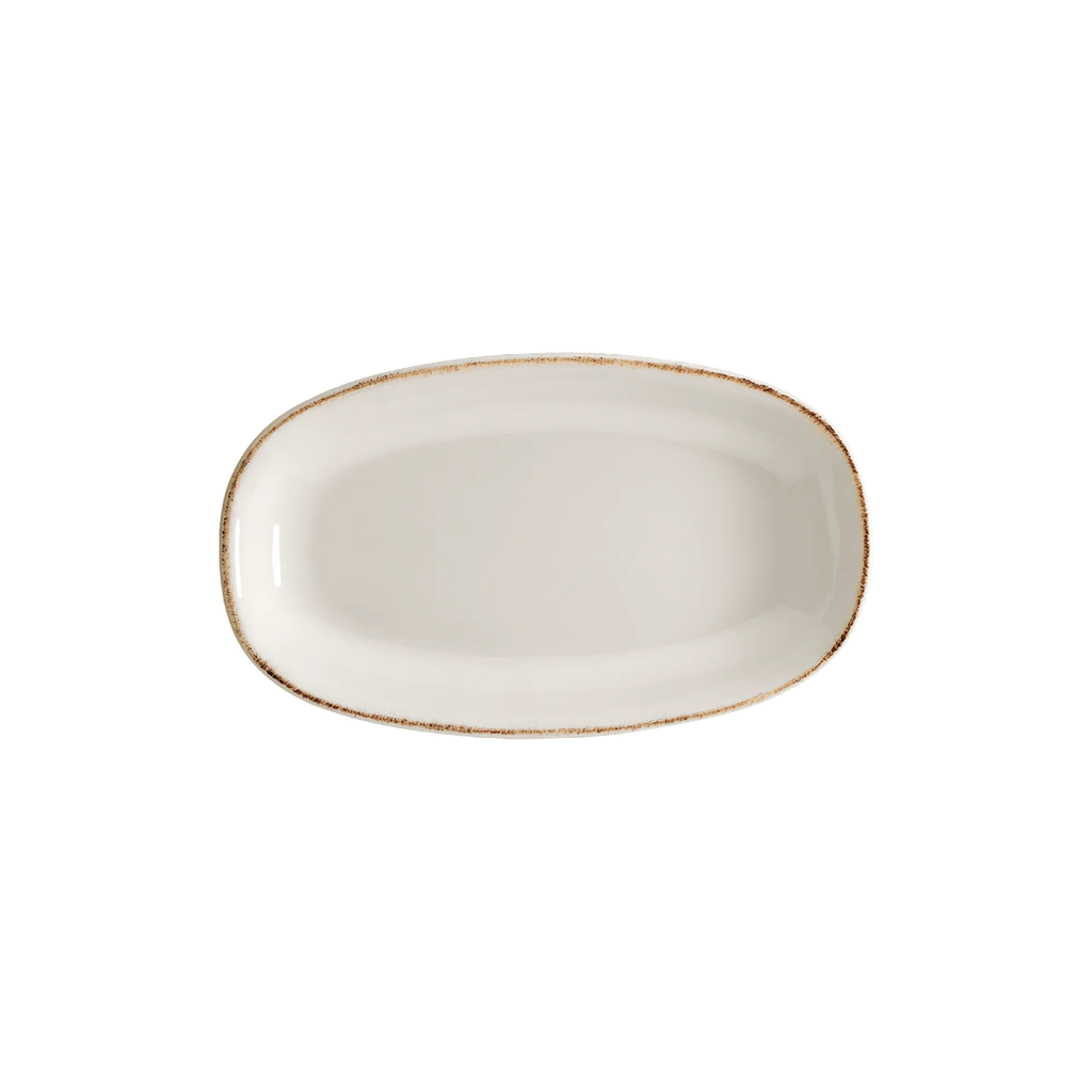 Plato Oval de Porcelana RETRO GOURMET BONNA (24x14cm)