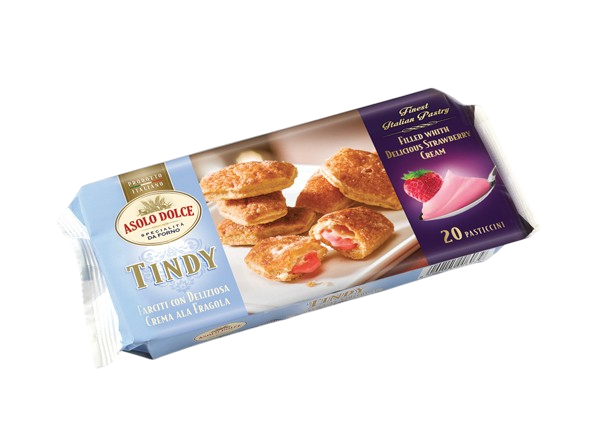 Dulce de Hojaldre Relleno C/Crema de Fresa TINDY/ASOLO DOLCE (110g)