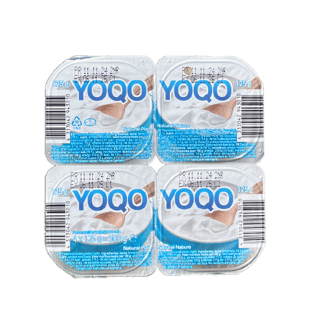 Postre Lácteo sabor Natural S/Azúcar YOQO (4 x 125g)