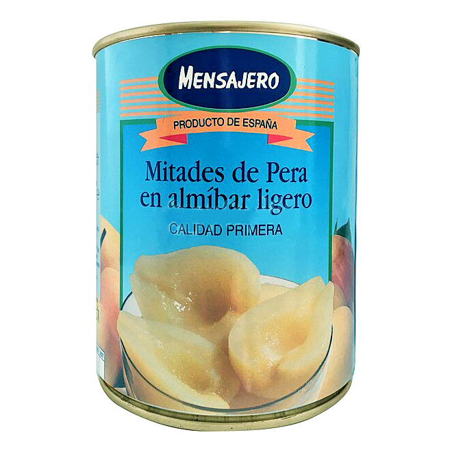 Peras en Mitades en Almíbar Ligero MENSAJERO (840g)